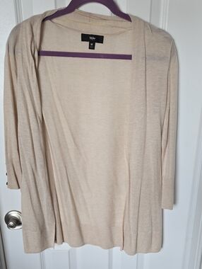 Mossimo Supply Co. Cream Sweater with Purple Stripe Accent